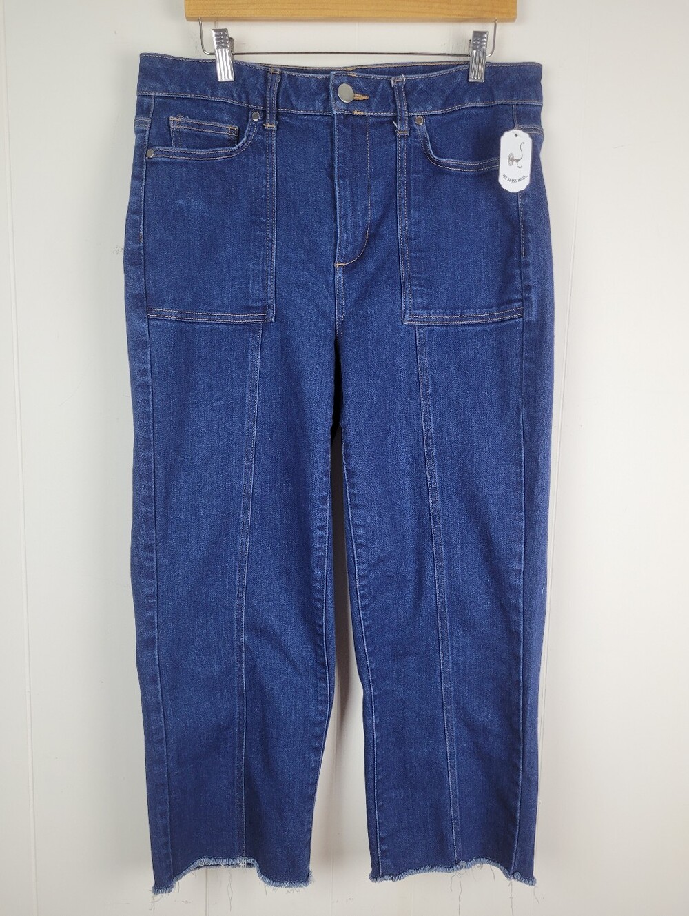 Addition Elle Size 14 Premium Denim Cropped Raw Hem Jeans